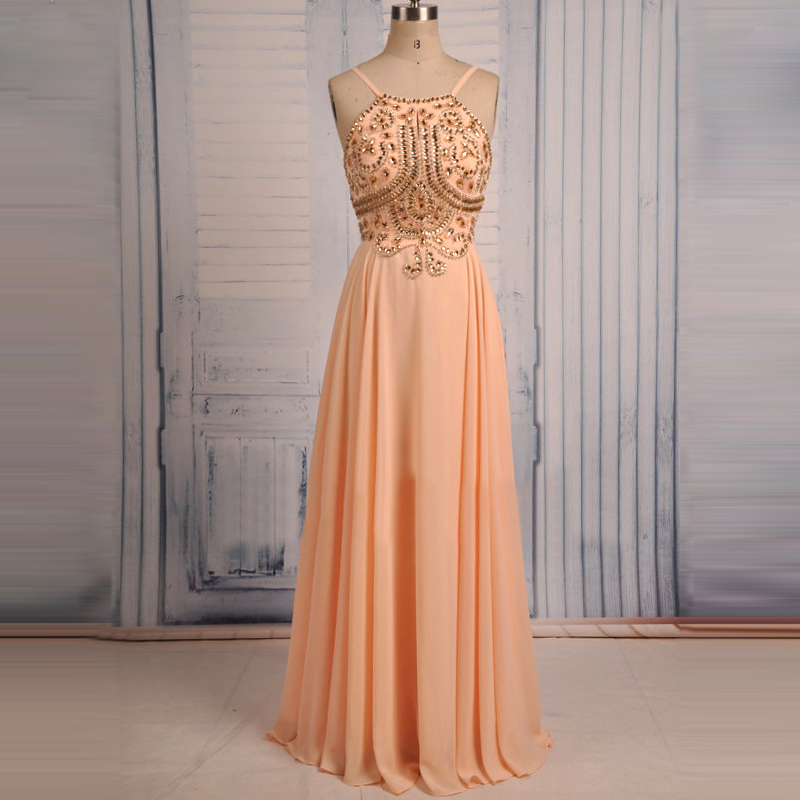 Peach Colored Prom Dresses,peach Prom Dresses,elegant Women Dress For Wedding Party,real Photo